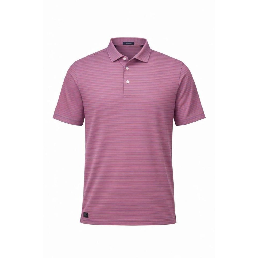 Turtle Bay Golf Polo Shirt Men's Large Red Blue Stripe Performance‎ Short Sleeve